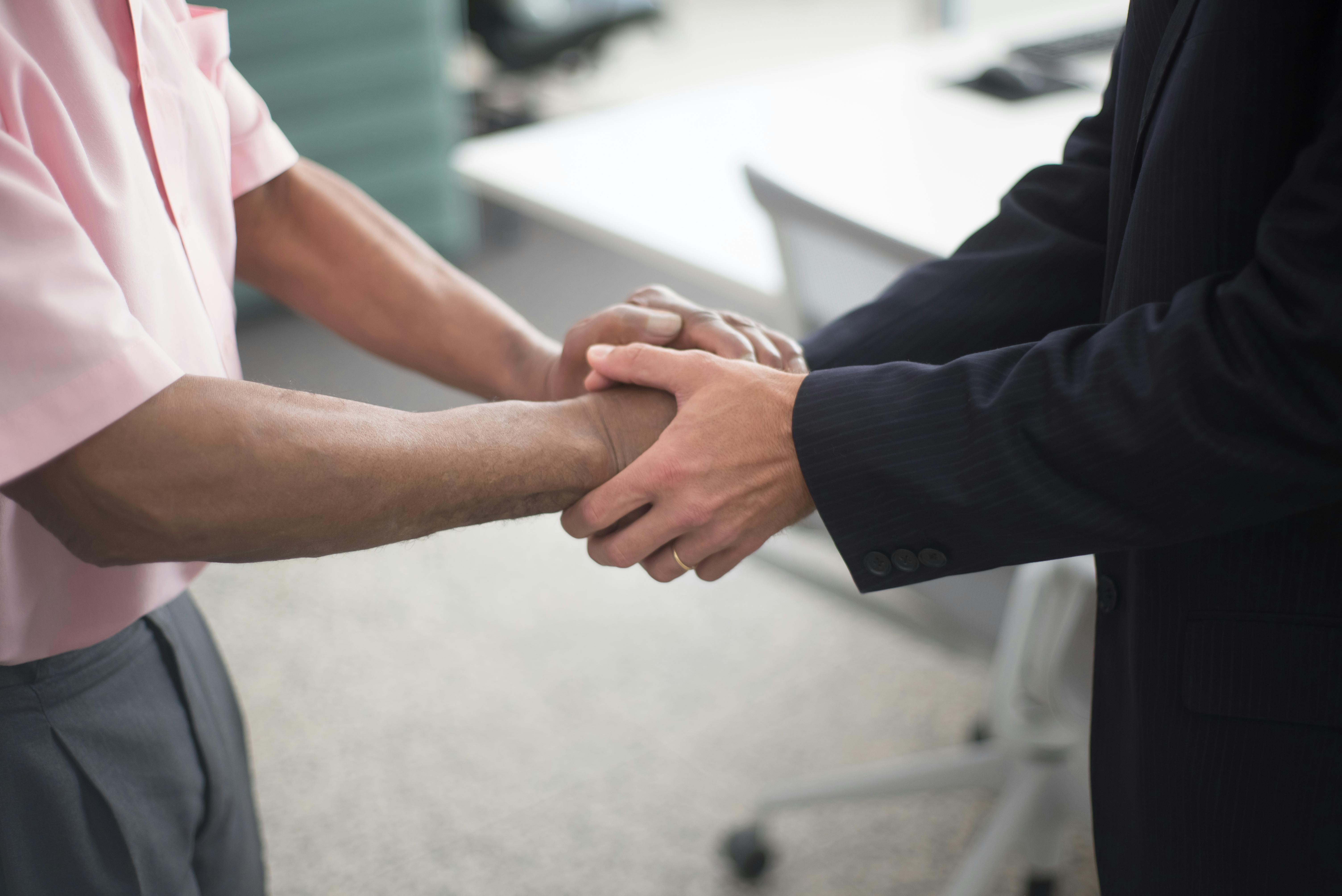 Two men shaking hands